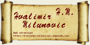 Hvalimir Milunović vizit kartica